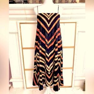 Anthropologie NWOT fabulous chevron print dress w/cut out elastic back & pockets